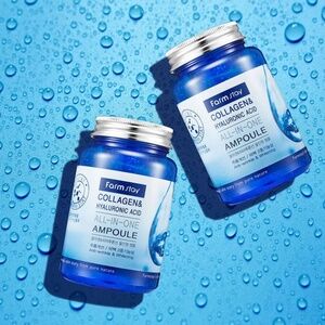 Lot 2x Farmstay Collagen & Hyaluronic Acid Ampoule 250ml –  K-Beauty Hydrating